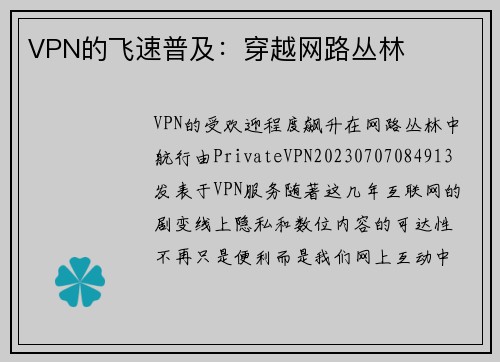 VPN的飞速普及：穿越网路丛林